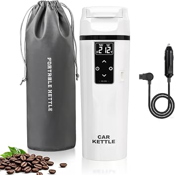 Car Electric Kettle with Boil & Keep Warm for Commute/Travel,450ML