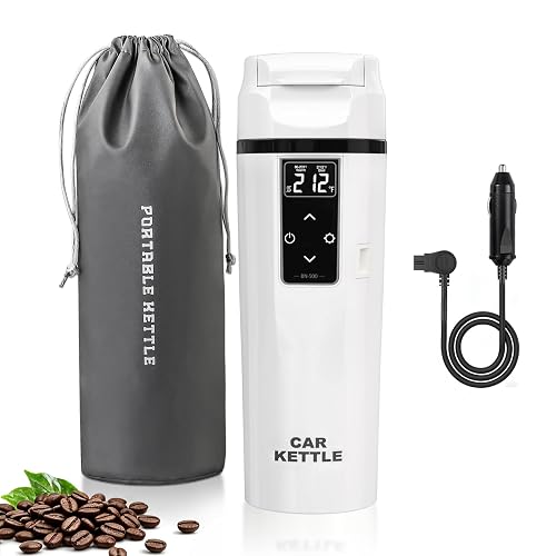 Car Electric Kettle with Boil & Keep Warm for Commute/Travel,450ML
