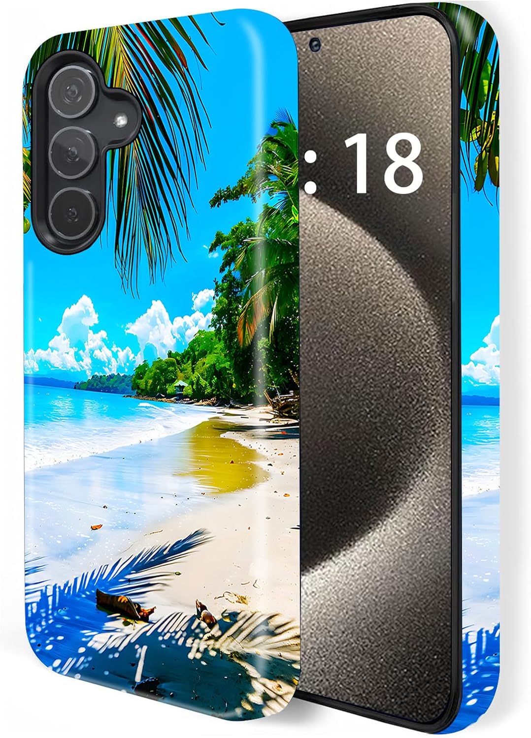 for Galaxy A17 5G Case,Hard PC Heavy Lightweight Shockproof Protective Phone Cover for Samsung Galaxy A17 5G (6.7") Cute Amusing Pattern – Summer Beach