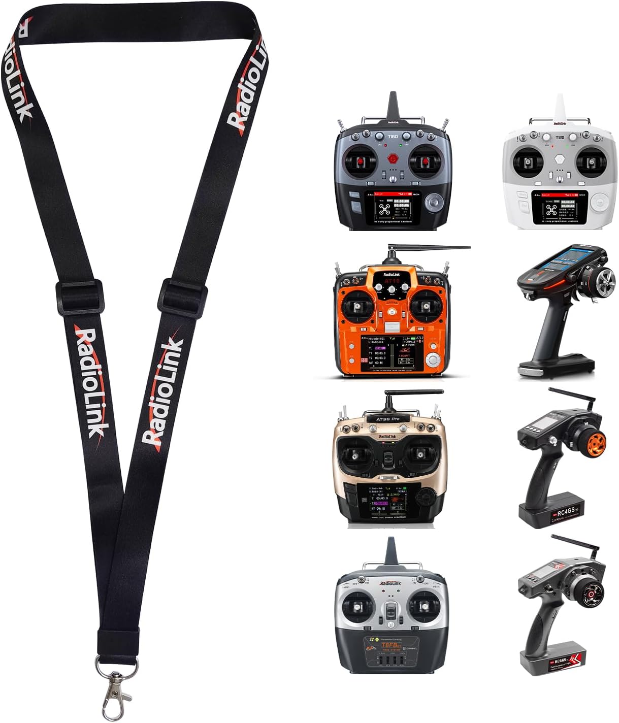 Radiolink RC Transmitter Lanyard Adjustable Strap Neck Sling Hook for Radio Remote Controller RC8X/AT10II/AT9S/AT9S Pro/RC6GS V3/RC4GS V3/T8FB/X4/X6/T12D/T16D