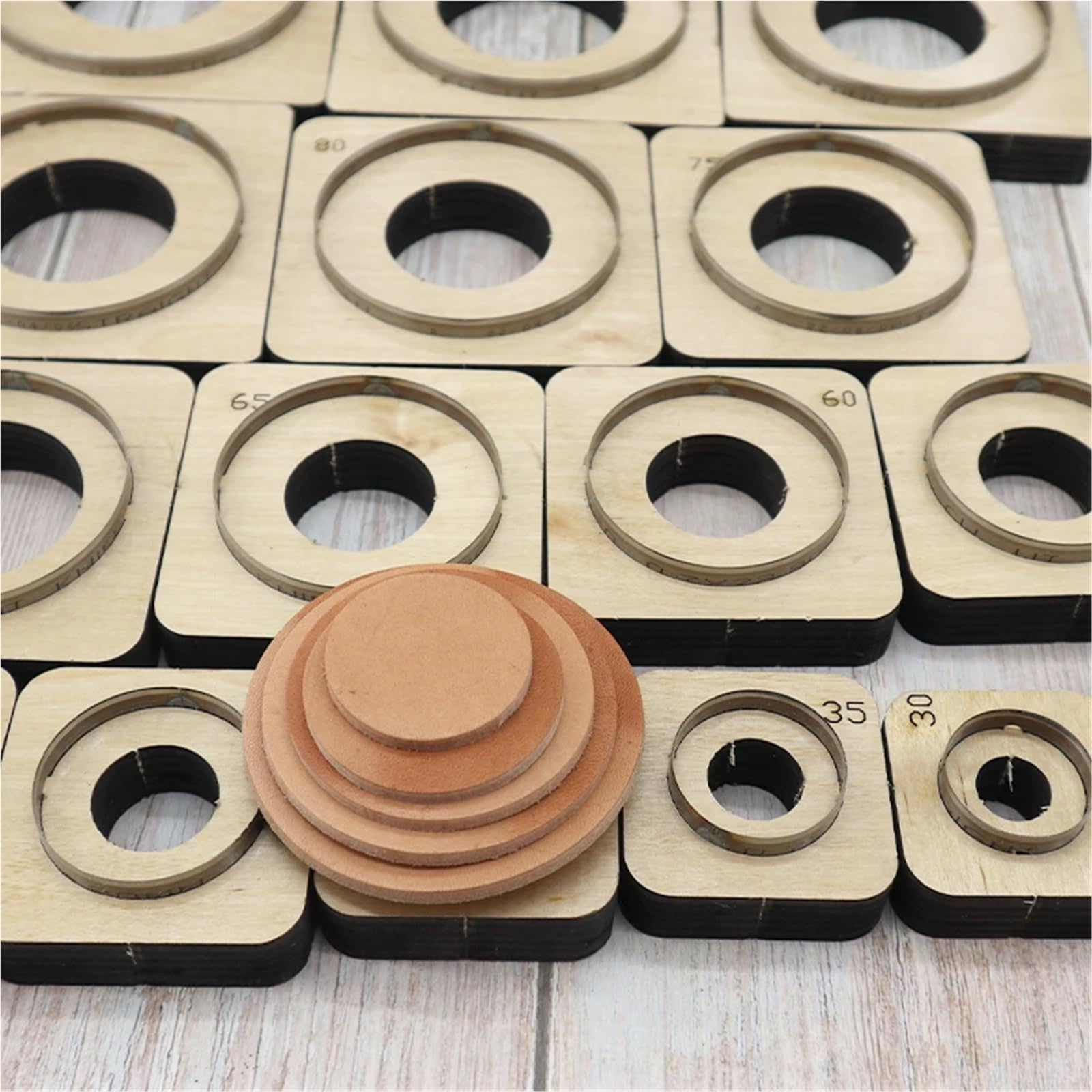 Troquel de corte Circular de hoja de acero japonés Premium for manualidades de PU, papel y silicona, molde cortador redondo duradero, 1 ud.(250mm)