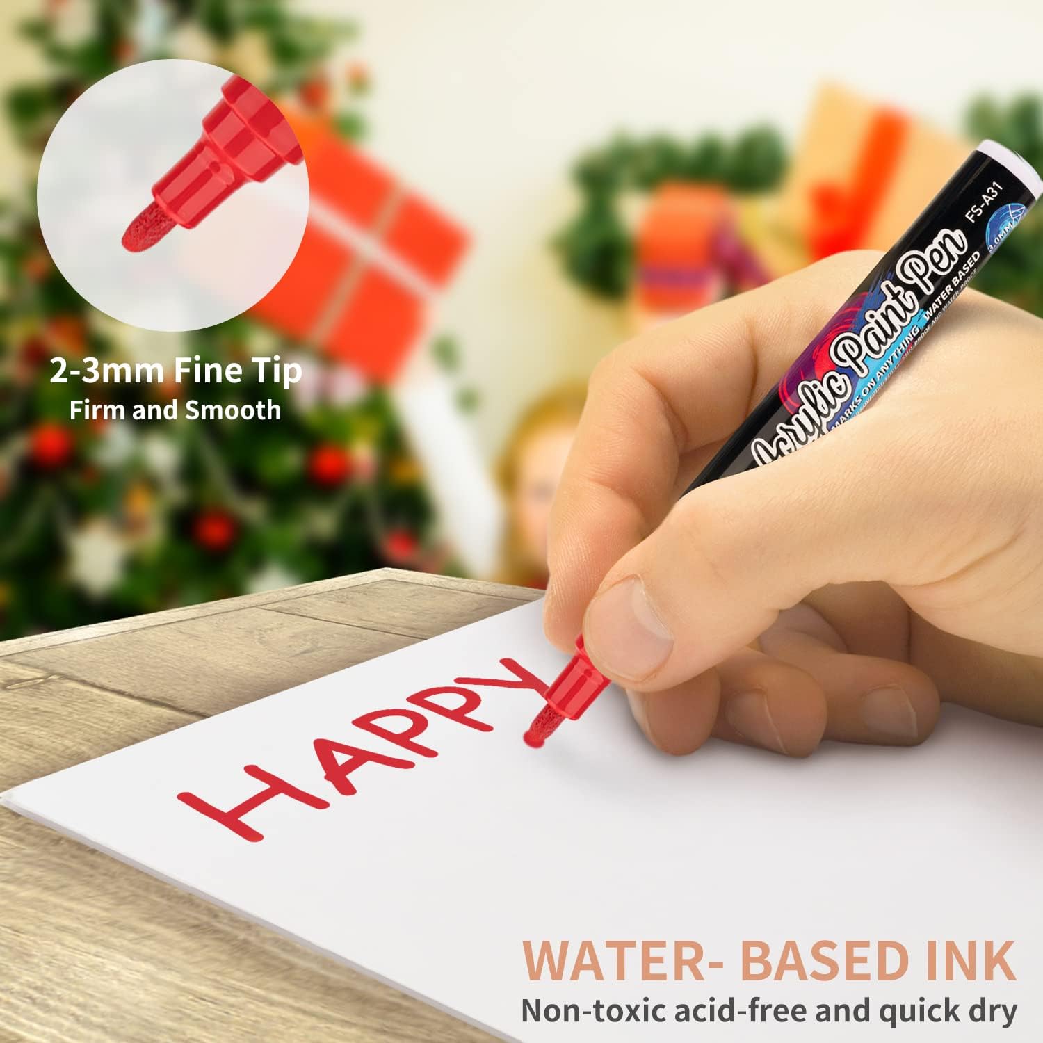 Acrylic Paint Markers, 12 Colors Waterproof Quick Dry Permanent Paint Pens image 3