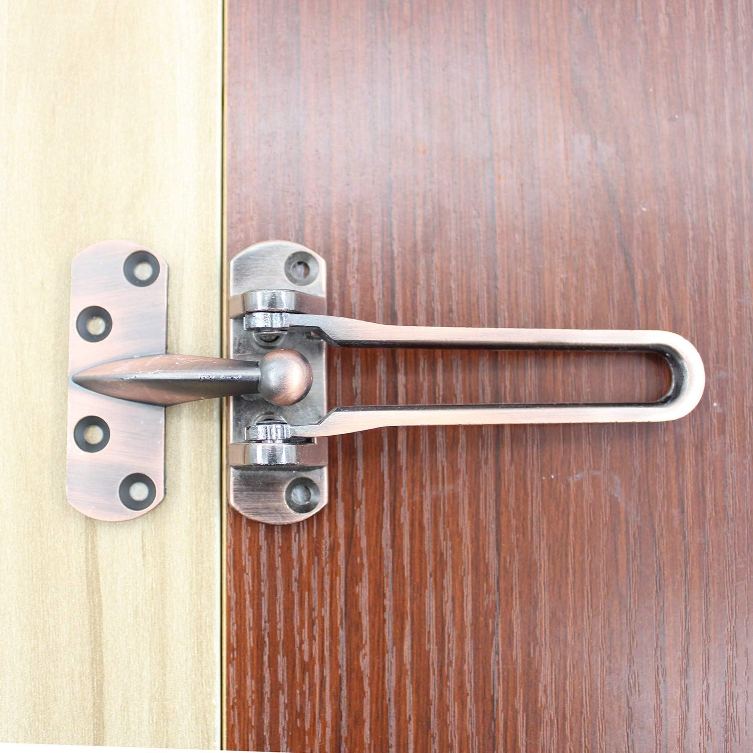 2 PCS Swing Bar Door Lock,ULIFESTAR Top Lock for Front Door Stainless Steel Door Latch Door Bolt,Barn Door Lock Shed Lock Fence Door Lock Hardware with Installation Screws Antique Copper