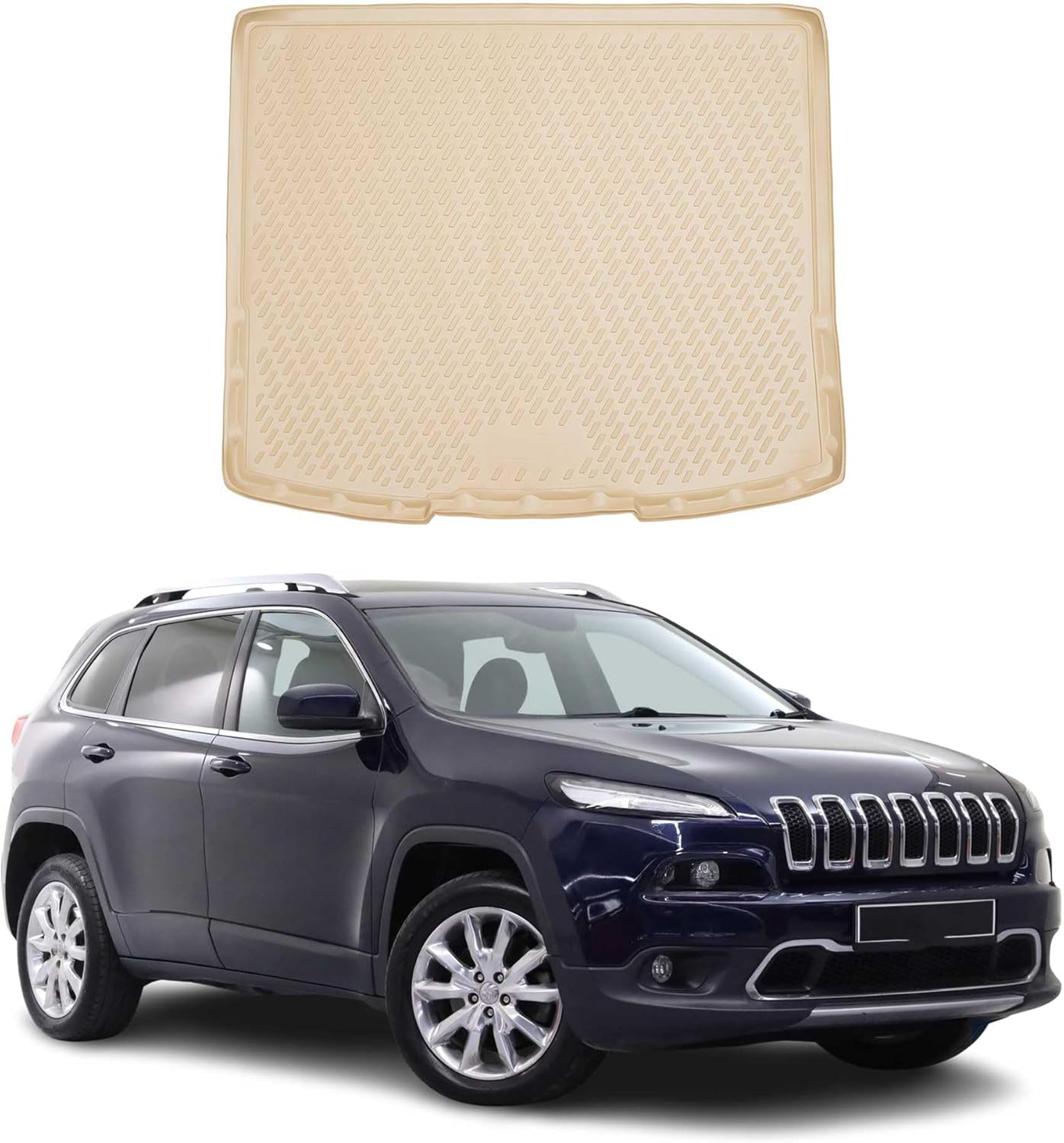 OMAC Cargo Mats Liner for Jeep Cherokee 2014-2023 Trunk Mat Waterproof TPE Beige