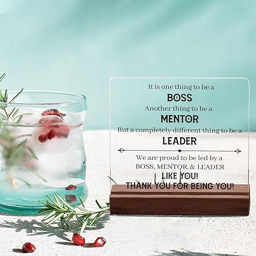 Miniatura 8 de Hiipeenow Regalos de jefe para mujeres y hombres, letrero acrílico, decoración de oficina, regalos de jefa, día de jefe, cumpleaños, jubilación,