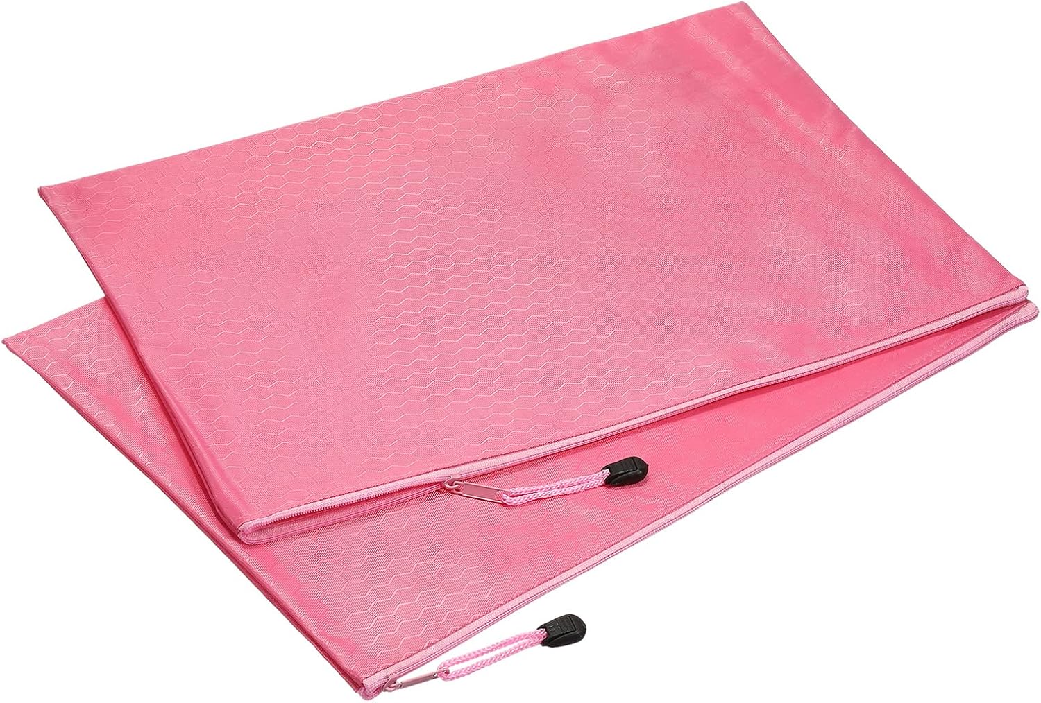 PATIKIL Waterproof Zipper File Bags 2 Pack B4 Document Storage Folders Bills Pencil Pouch for Office Travel, Pink