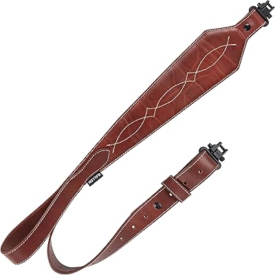 Allen Company Heritage Western Scallop Leather Rifle Sling, Brown