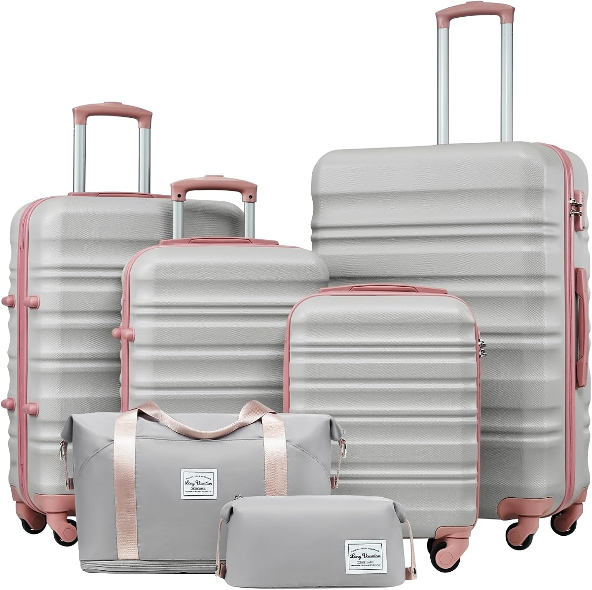 Luggage Sets, 6 Piece, Hardshell Suitcase with Spinner Wheels