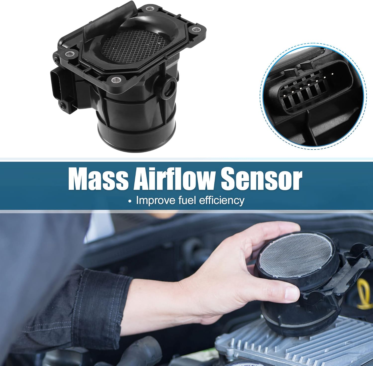 X AUTOHAUX Car Mass Air Flow Sensor Meter Replacement MD336481 for Mitsubishi Airtrek I Carisma
