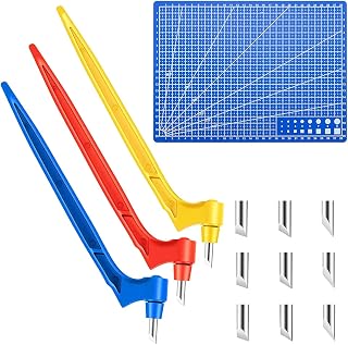 Craft cutting Tools Kit 360 Degree Rotating cutter Tools Art cut Tools with Pen 15/30/45 Degree Blades Mat for DIY Craft Hobby Scrapbook Stencil