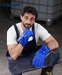LANON PVC Coated Cold Proof Heavy Duty Gloves, Waterproof Warm Work Gloves for Freezer Work, Oil Resistant, Non-Slip, Large