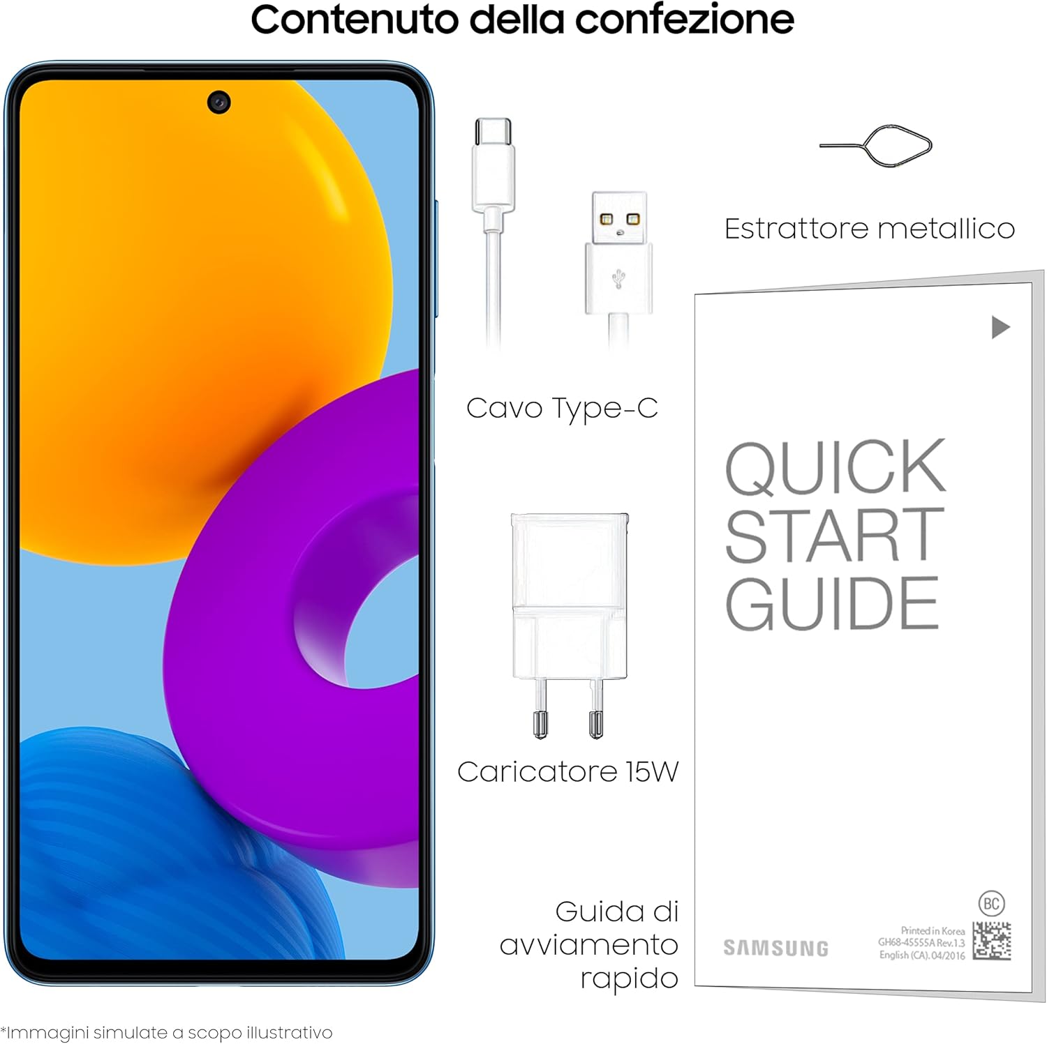 Contents of Samsung Galaxy M52 5G box