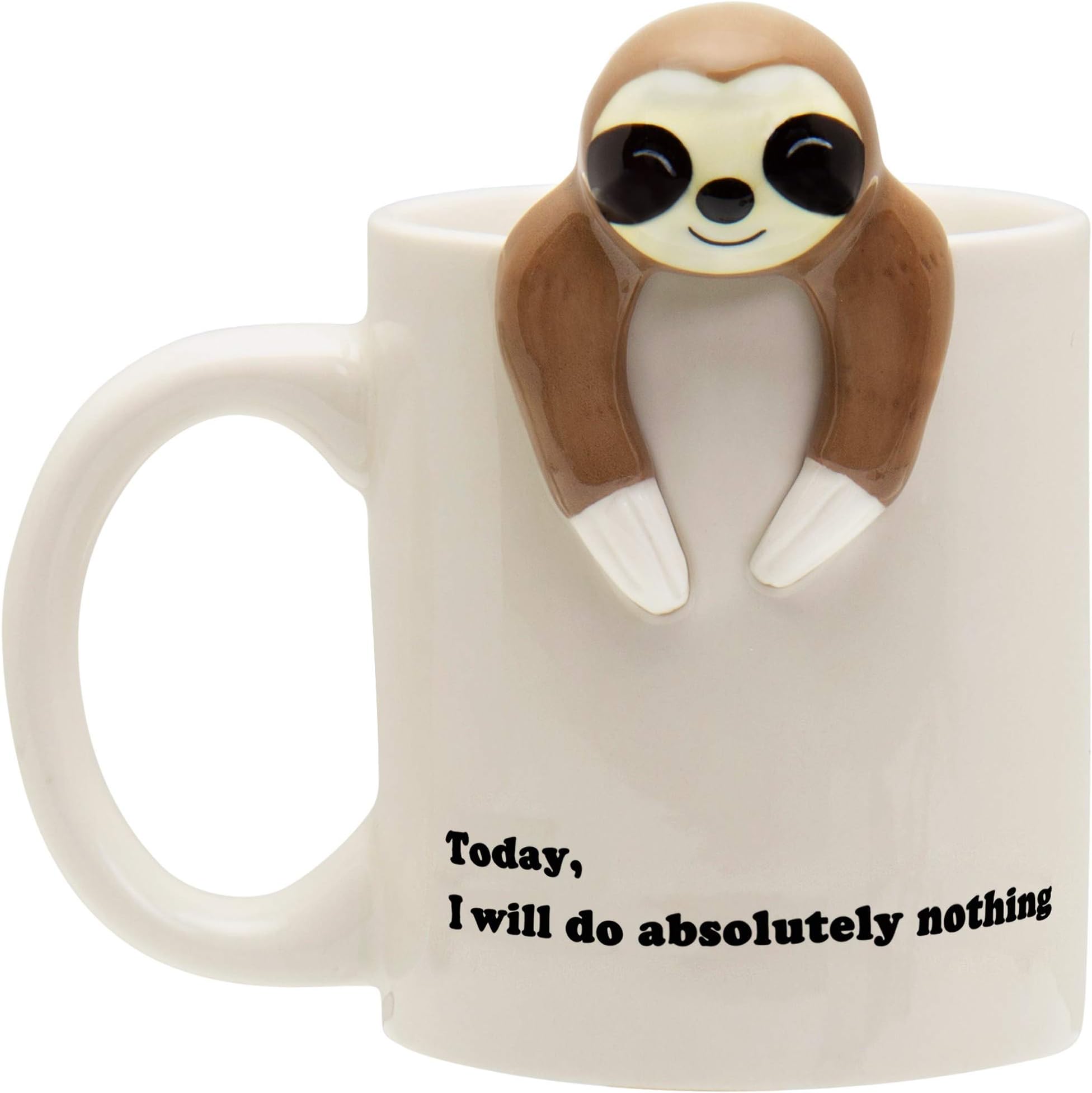 Decodyne Funny Sloth Coffee Mug - Cute Sloth Gifts For Women and Men - White Elephant Gifts for Adults, Funny Coworker Office Gift
