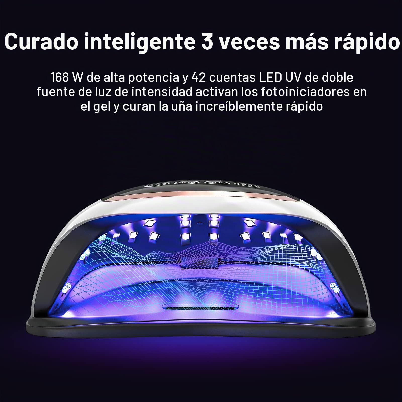 Lámpara UV LED para Uñas con Pantalla Táctil LCD Grande de 7.5 Pulgadas, 4 Ajustes de Tiempo/Auto Sensor, Secador de Uñas Profesional para Uso en Casa o Salón, Herramientas DIY para Principiantes