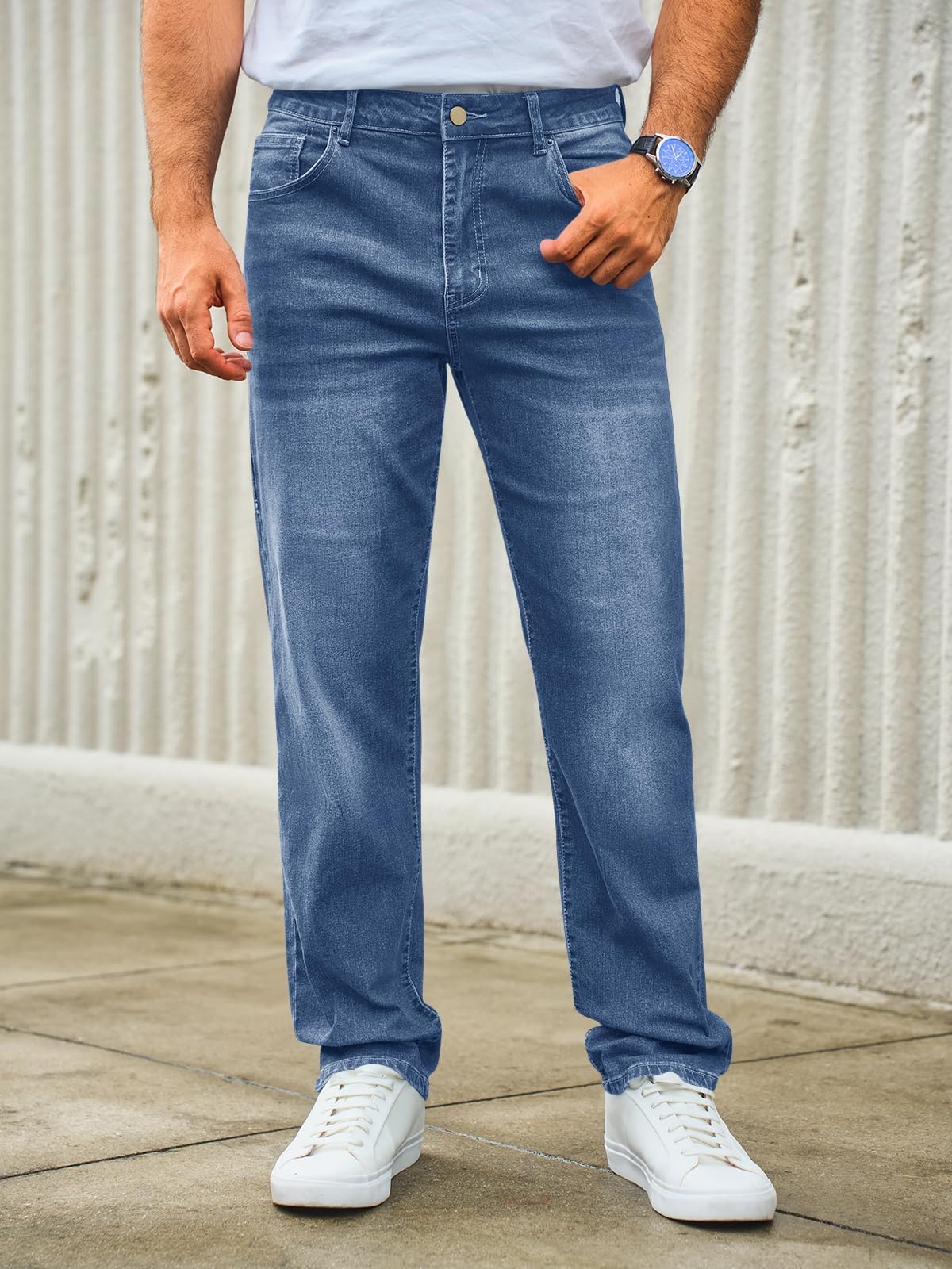 Runcati Herren Stretch Jeans Baumwolle Denim Hosen Männer | Regular Fit, Jeanshose, Freizeit, Streetwear, Jogginghose, Hip Hop, Jeanspants