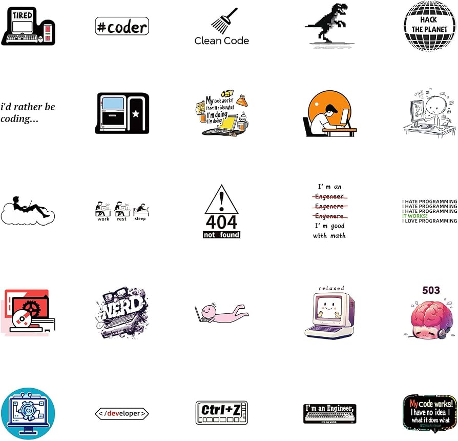 Laptop For Kids 50-Pack Programming & Coding Stickers – Waterproof ...