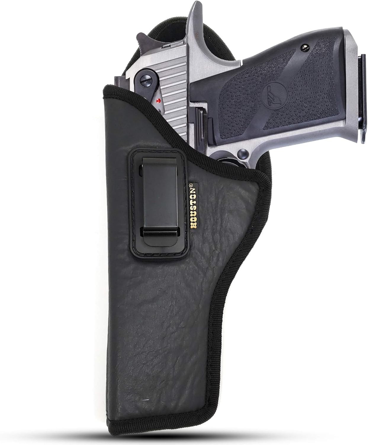 Houston Gun Holsters IWB ECO Leather Concealment Holster, Inside Waistband Carry with Suede Interior and Metal Clip, Fits Magnum Research Dessert Eagl .50 .50AE .357 .44 6 Inch Barrel