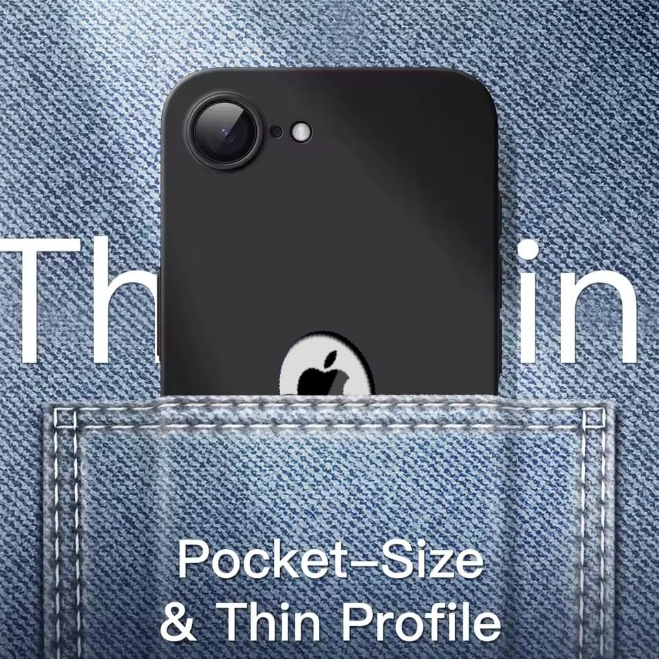 Image of Back Cover Case for iPhone 16e Cover | Camera Protuction Bumper | Soft Flexible Ultra Slim Matte Finish Silicon | Protective Back Cover for iPhone 16e Black