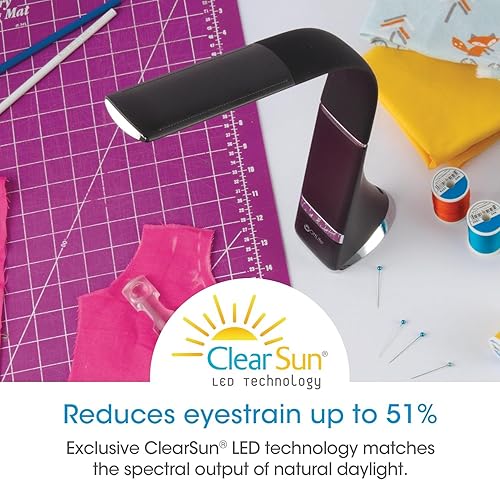 Miniatura 3 de OttLite Recharge - Lámpara de escritorio LED con tecnología LED ClearSun, portátil, regulable y flexible, lámpara de trabajo para viajes con batería