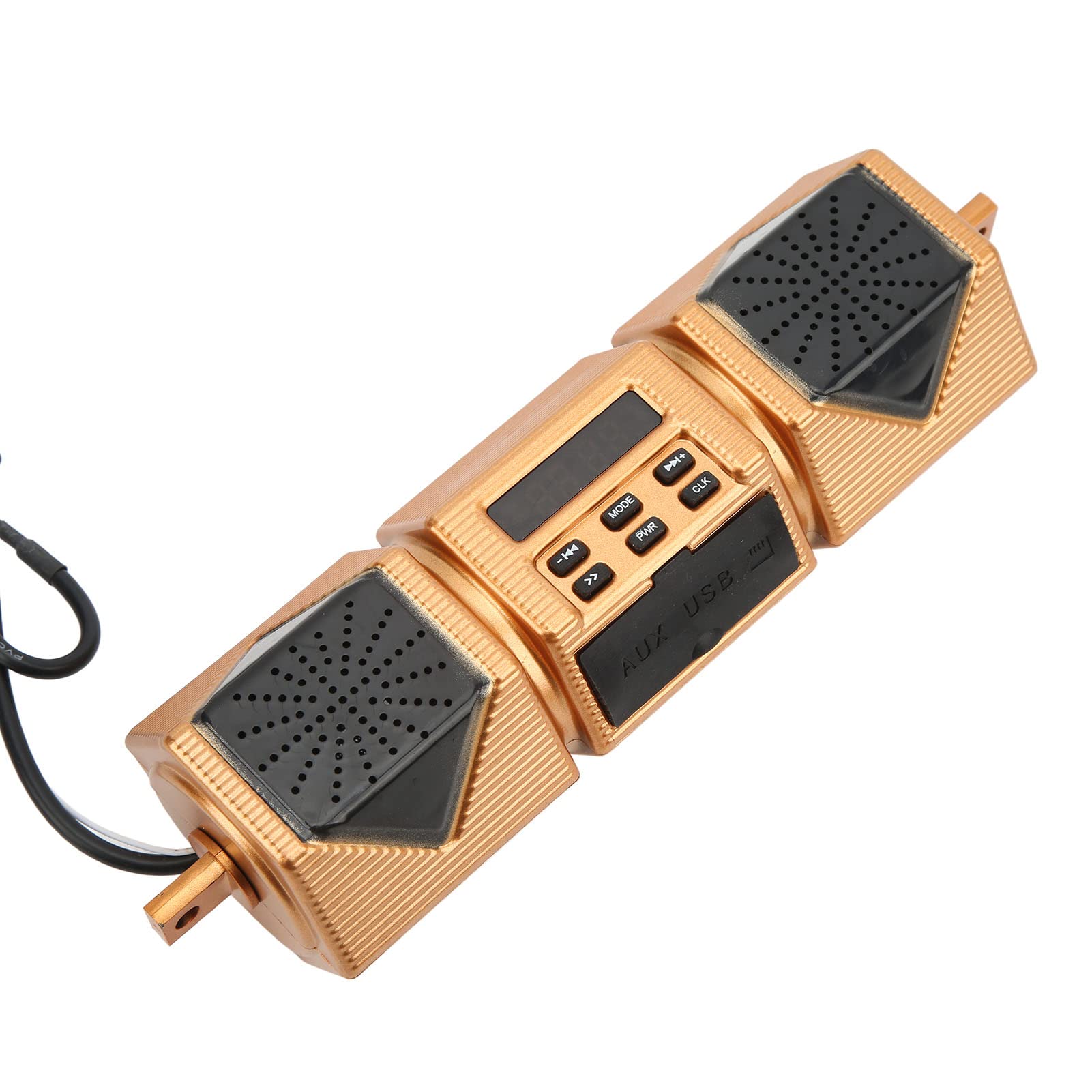 Motocyklowy głośnik stereo do montażu na kierownicy Odtwarzacz muzyczny MP3 - Bezprzewodowe radio FM Bluetooth 5 W System audio wysokiej jakości - Regulowany uchwyt do motocykli z