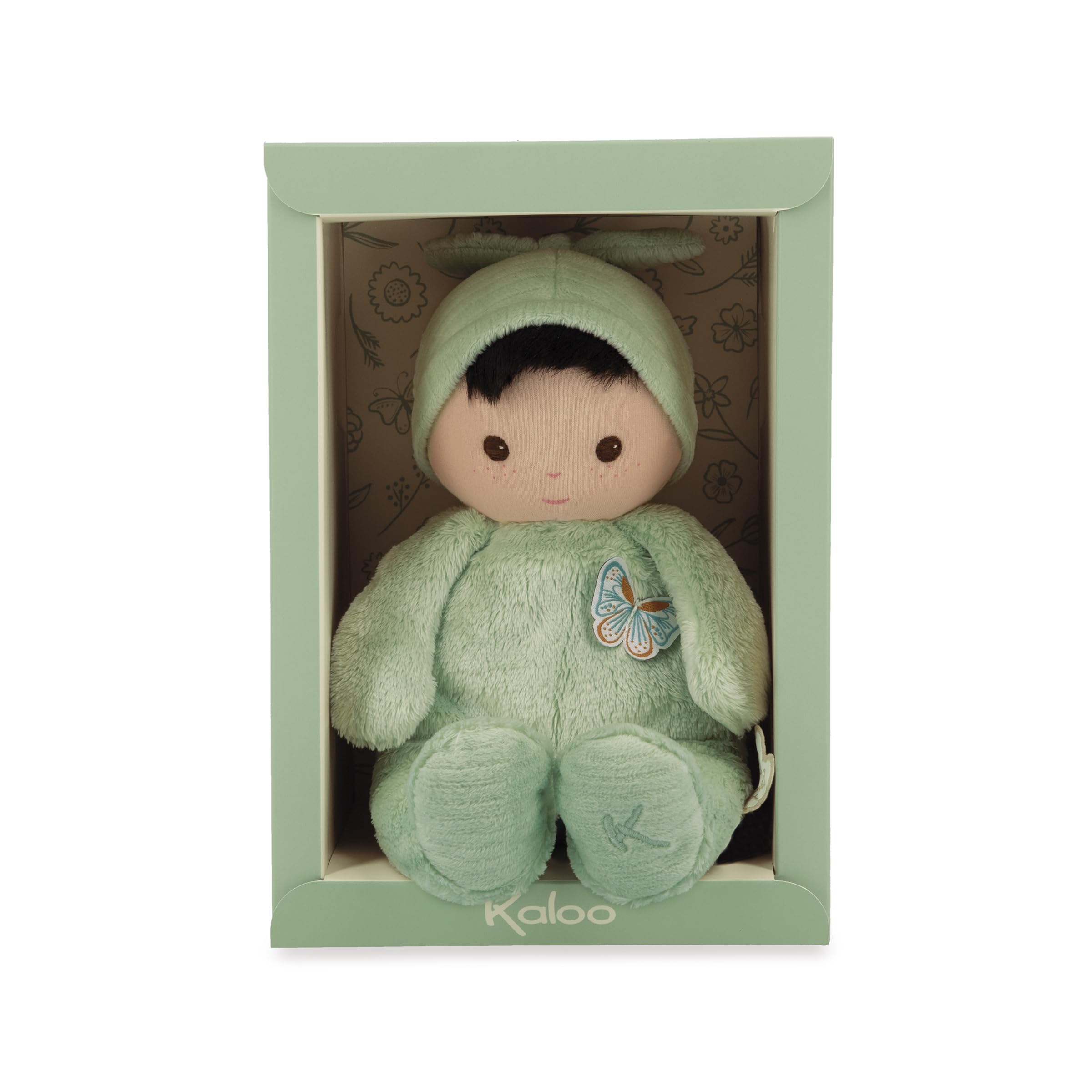 KALOO Poupon per bambini morbidissimo e coccoloso Corpo morbido e coccoloso Poupon di stoffa Verde 24cm Lavabile Dalla nascita K222003, Pilea