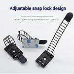 50Pcs 1.19in Width Black Adjustable Self-Adhesive Cable Straps -Cord Clamps for Wire Management – Reusable Cable Ties for Home, Office, Car, and More