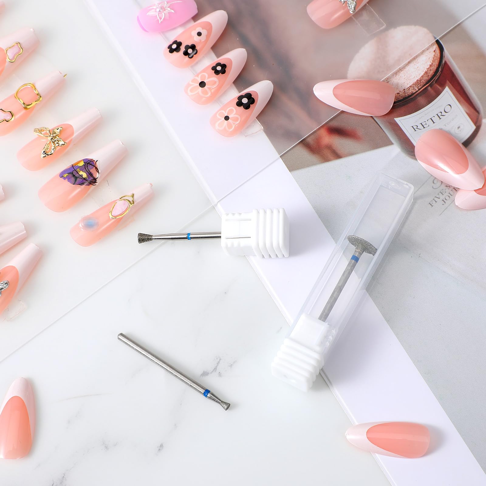 Set di 3 punte per fresa per unghie, punte coniche micro per cuticole, punte multifunzione per fresa, trapano per pulizia cuticole, accessori per fresa per unghie per manicure pedicure lucidatura