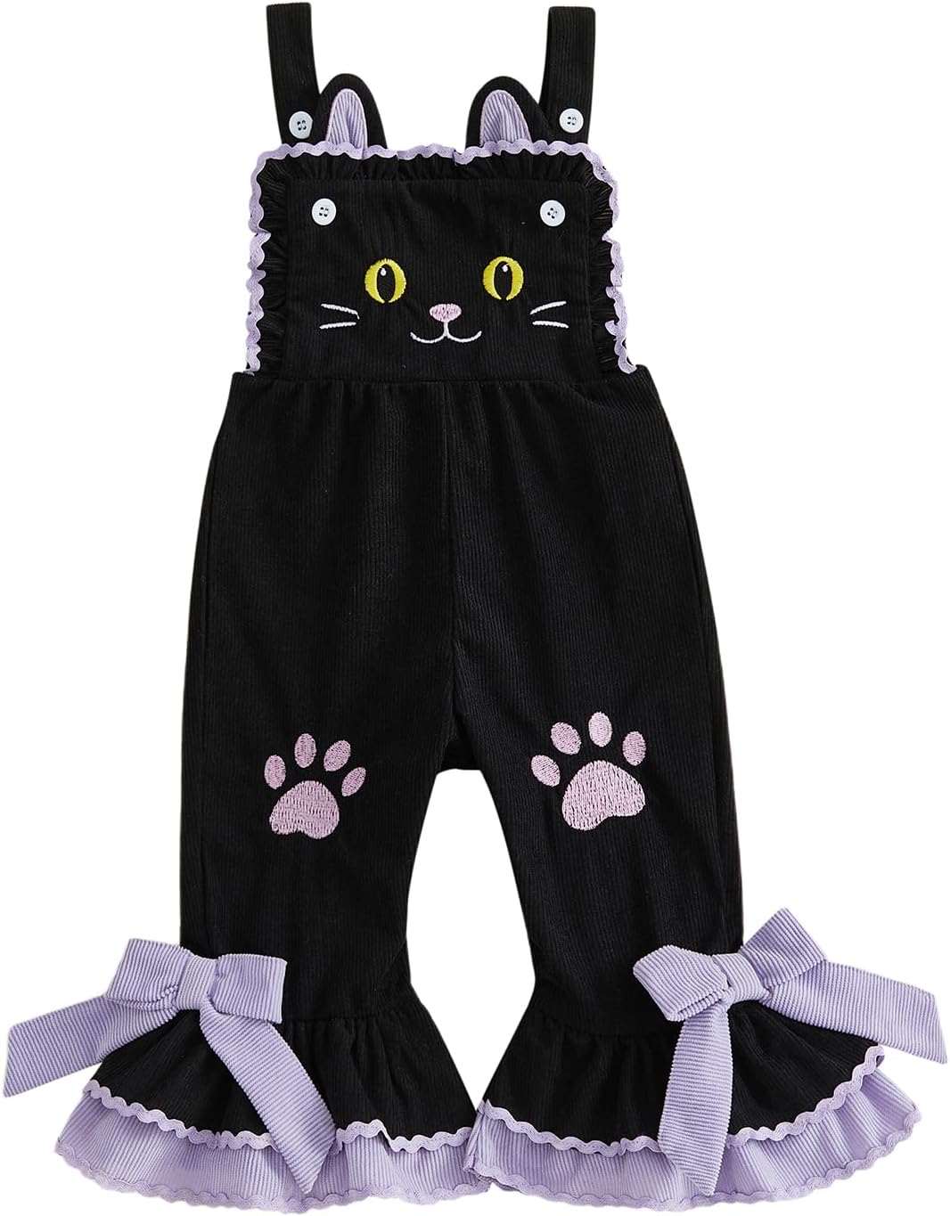 YINGISFITM Toddler Baby Girl Halloween Outfit Strap Bell Bottoms Overalls