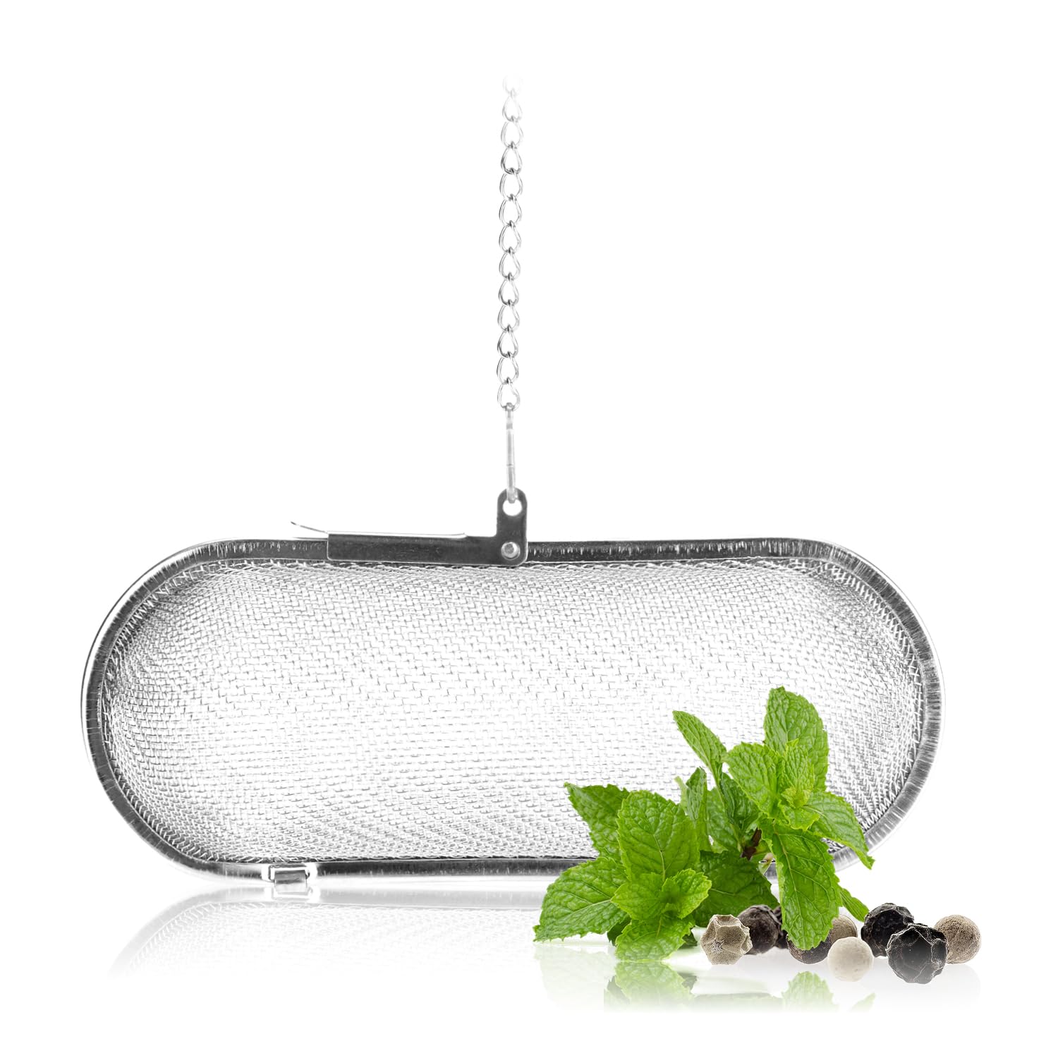 COM-FOUR® Tea Strainer Made of 304 Stainless Steel, Dishwasher Safe, 11 cm Tea Infuser for Loose Tea Spices and Herbs