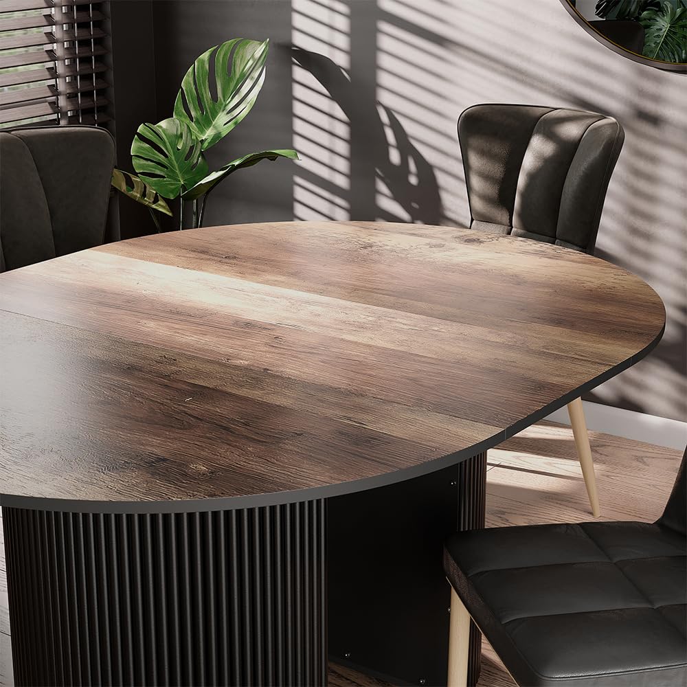 Vicco tavolo da pranzo allungabile Calero Rovere rustico/Nero 120-200x60 cm