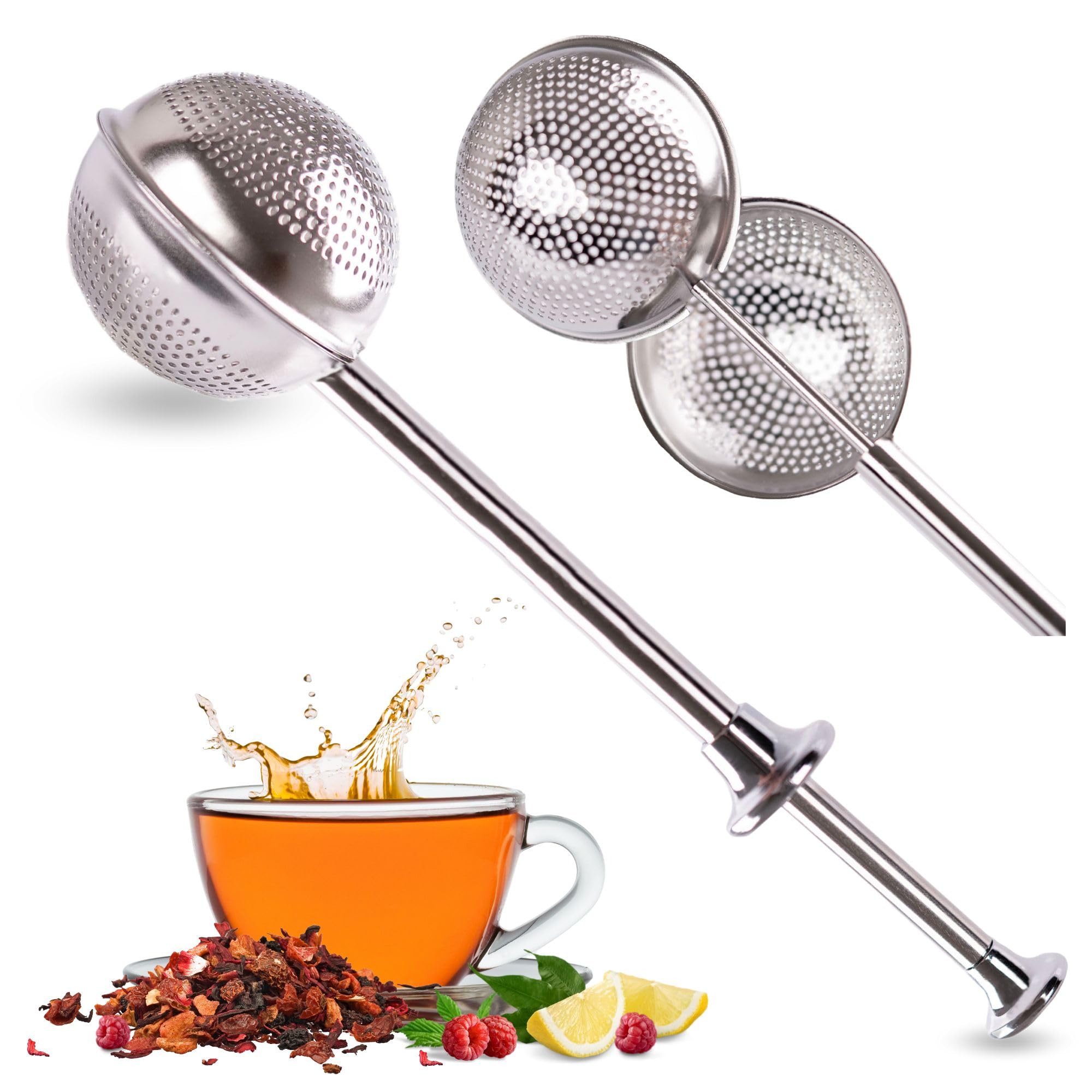 OMAGO® Zaparzacz do herbaty i ziół, sitko ze stali nierdzewnej, filtr do parzenia liści i mieszanek
