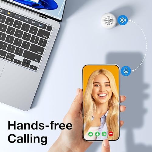 Miniatura 3 de Altavoces Bluetooth Portátiles Inalámbricos, Altavoces de Viaje Bluetooth 5.0 Mini Inalámbricos para Exteriores (Blanco)