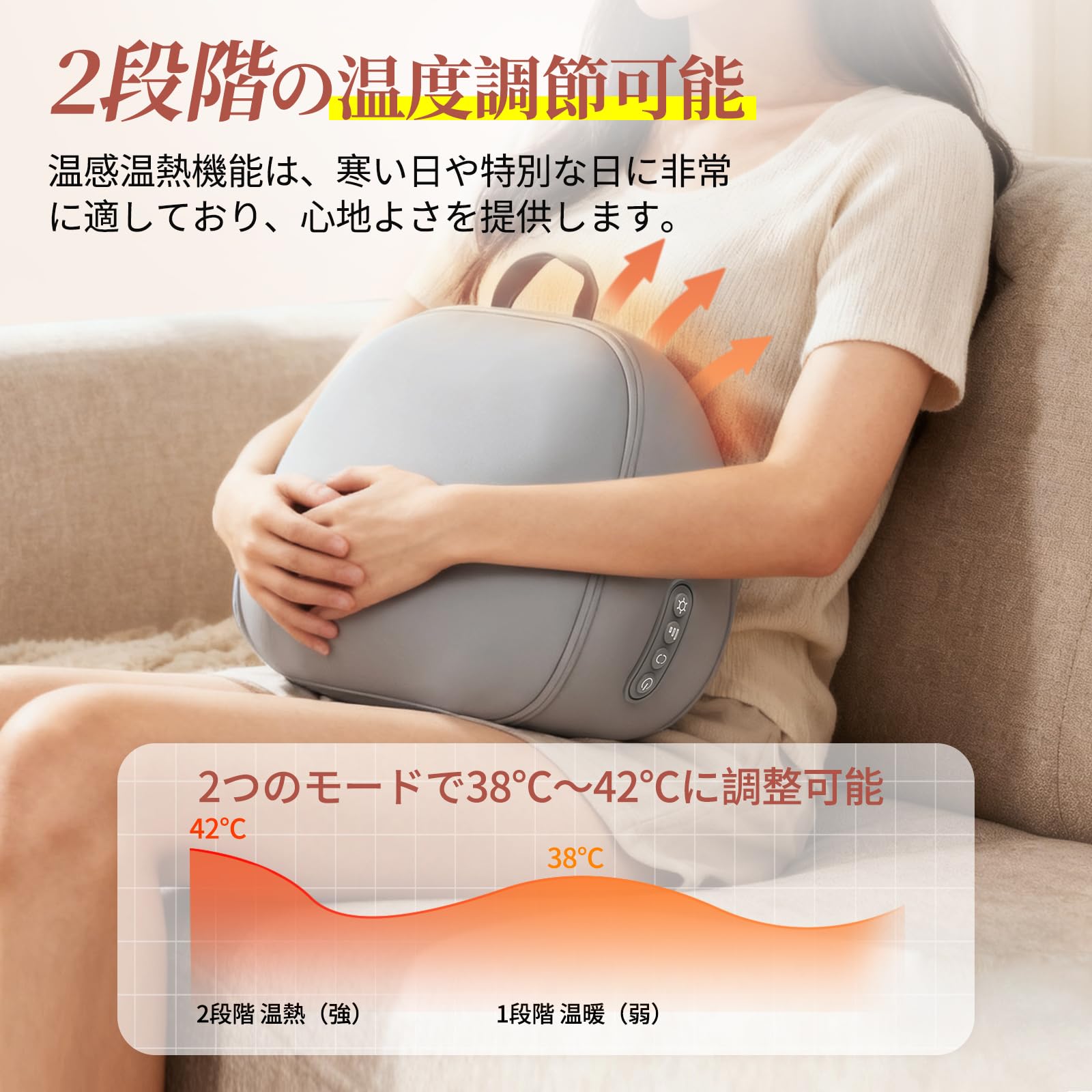 Amazon.co.jp : 【新登場 一台多役 3段階の強度調整 温熱機能】腰枕 