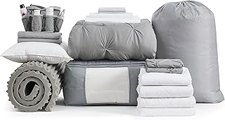 College Dorm Bedding Pack - Twin XL Bed in a Bag - Pin Tuck Alloy Color Set