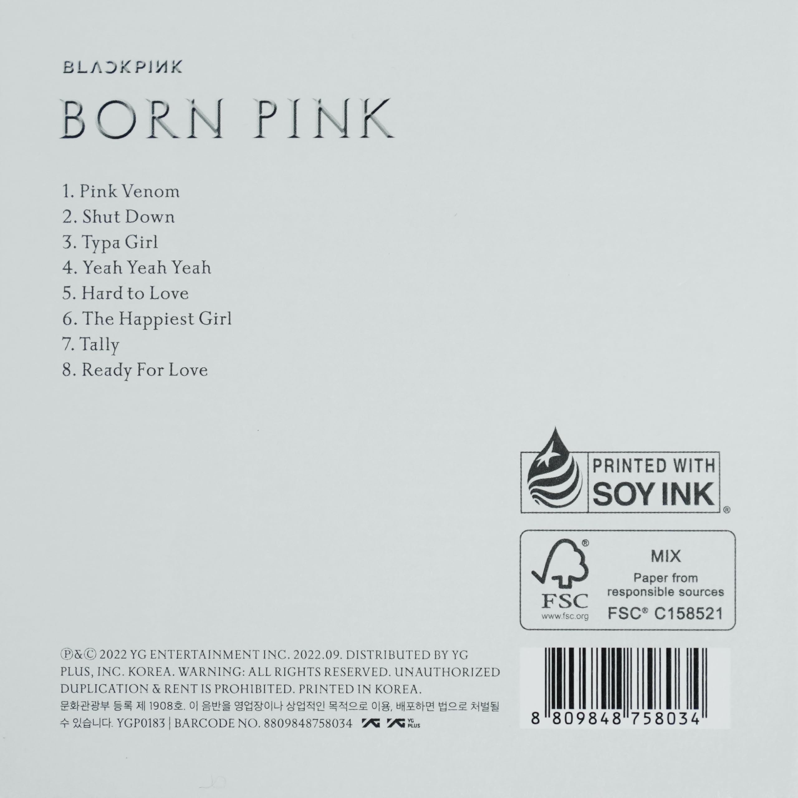 YG ENTERTAINMENT born pink -kit albu-