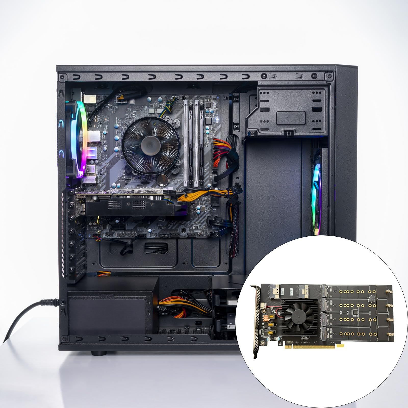 Tarjeta adaptadora PCIe4.0 de 12 bahías para discos duros U.2, instalación sin herramientas, sistemas de refrigeración sin ventilador, enchufes y adaptadores Play NVMe Hdds