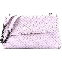 Pre-Loved Olimpia Crossbody Bag Intrecciato Nappa Small, Purple