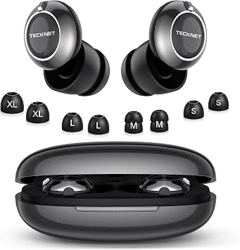 TECKNET Ear Plugs for Sleeping Noise Cancelling - 3 Adjustable Levels Noise Earplugs with 8 EarTips, 20dB SNR Reduction, Reusable Soft Silicone Earplugs for Focus, Work, Travel, Concert