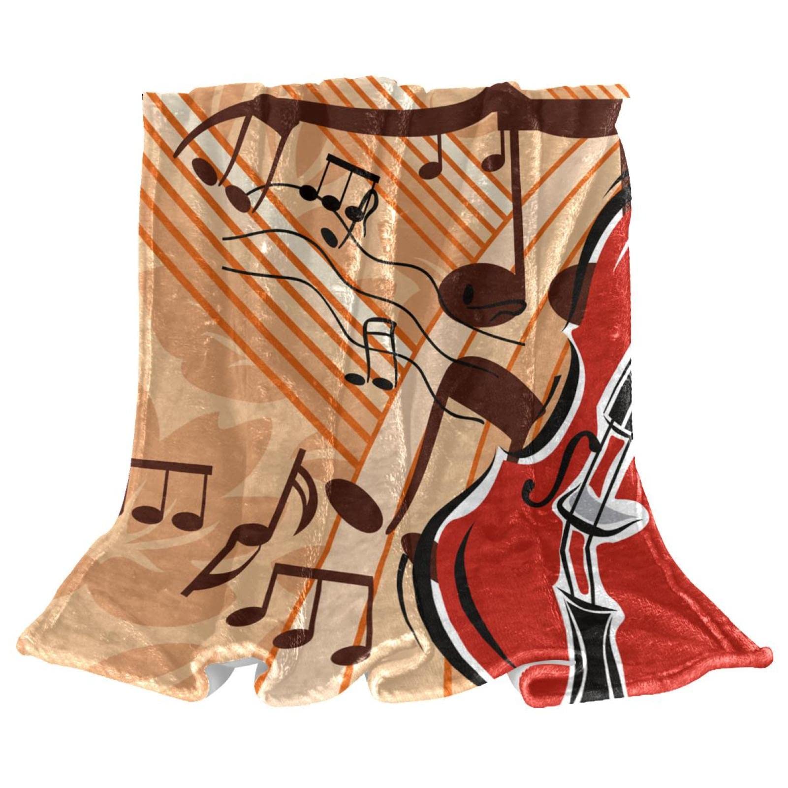 Couverture polaire de literie musique violon notes art pour canapé de chambre