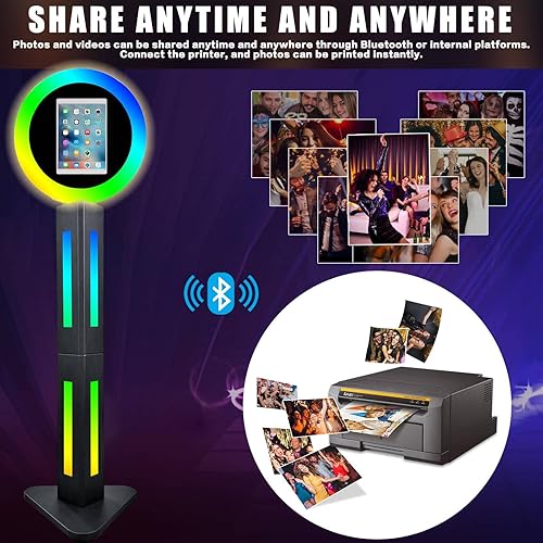 Miniatura 5 de ZLPOWER Cabina de fotos portátil para iPad de 10.2 pulgadas, 10.9 pulgadas, 11 pulgadas, 12.9 pulgadas, soporte de carcasa para selfies, cabina de