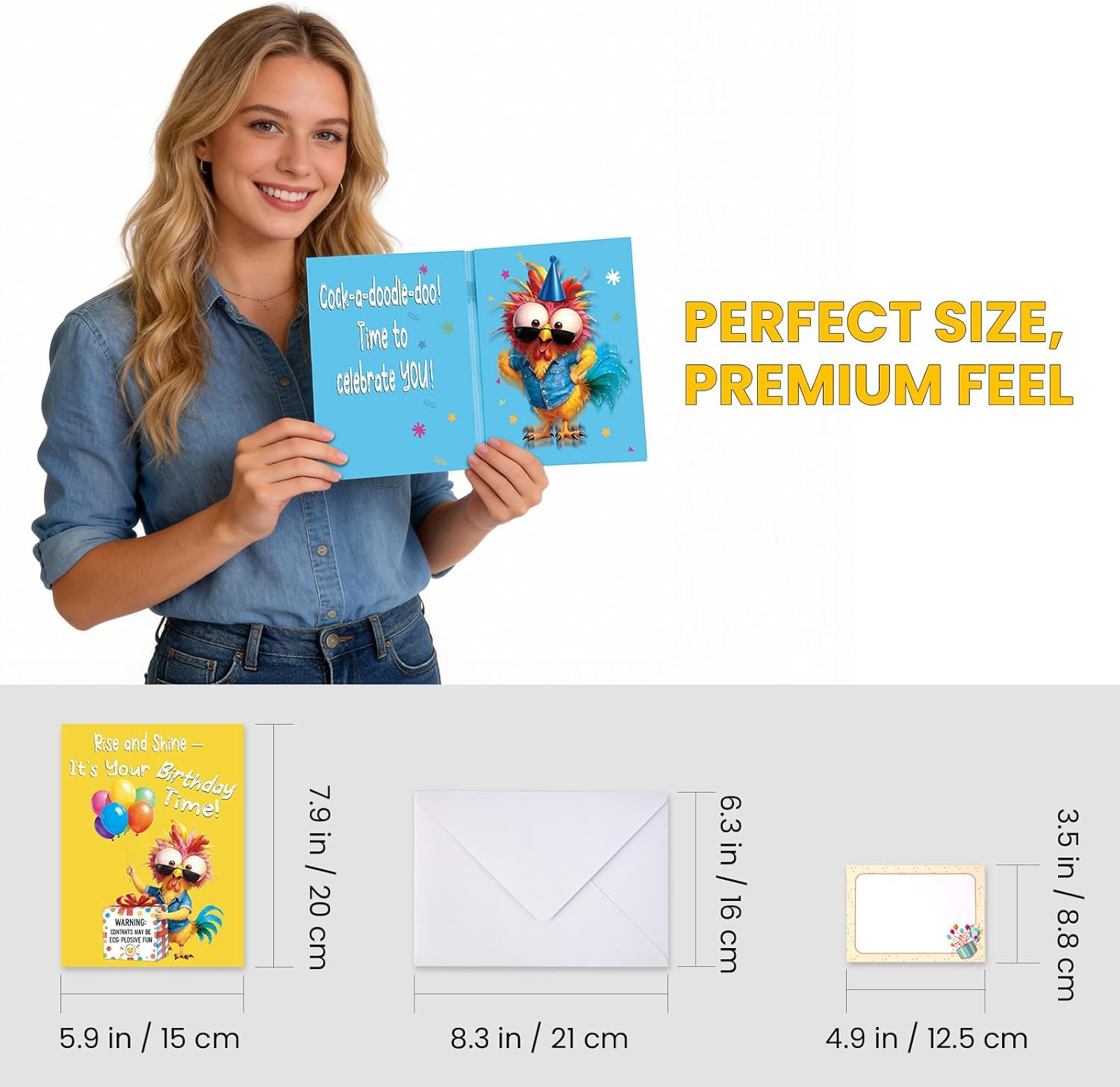 Cowboy Chicken Birthday Cards, Funny Birthday Card for Men Women Kids, MUSICAL & SHAKING Interactive Greeting Card with Envelope, Unique Hilarious Birthday Gift, 5.9 x 8.4 Inch - Image 8