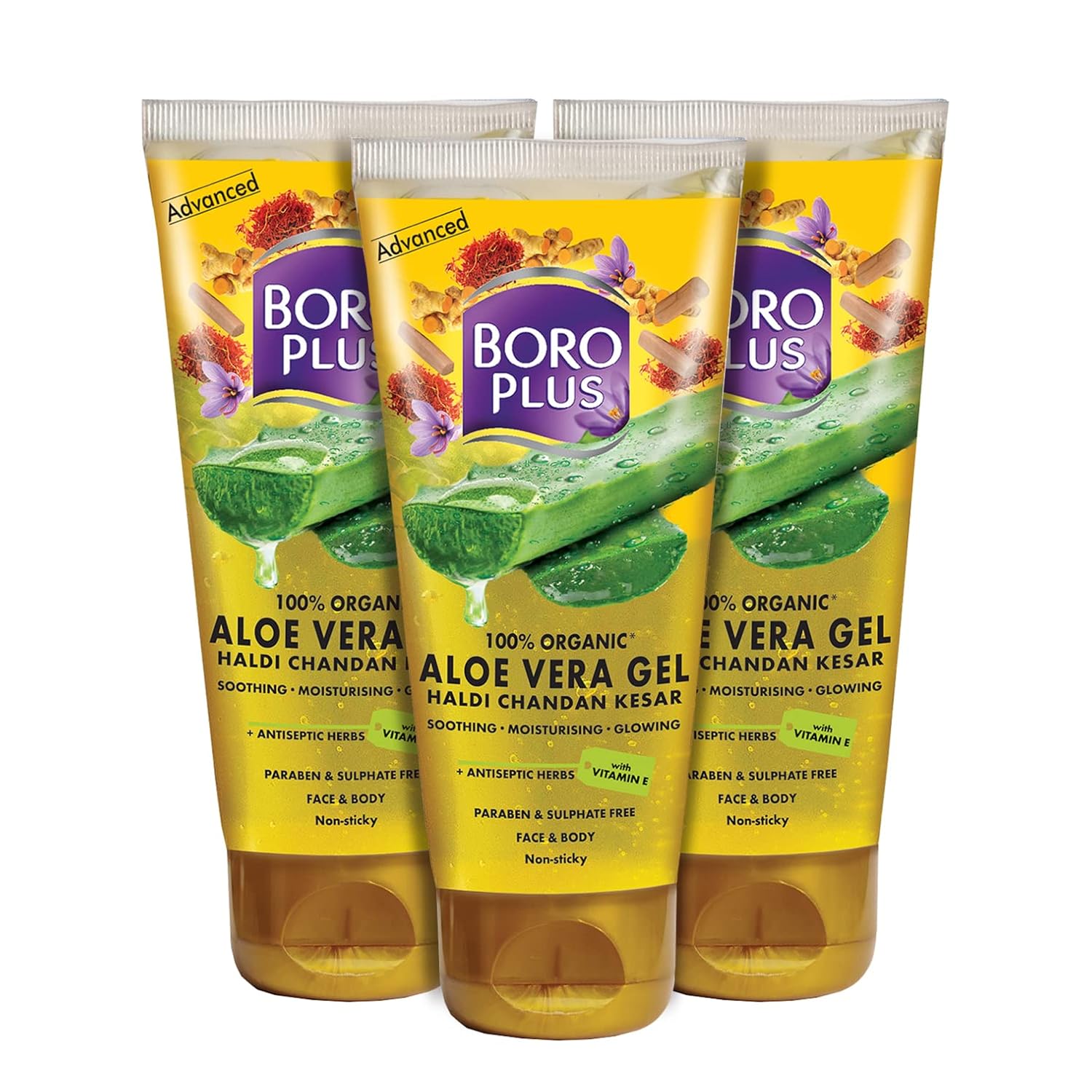 BOROPLUS Aloe Vera Gel with Haldi, Chandan & Kesar Rich in Vitamin E