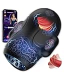 Male Maturbator Sex Toys for Men Glans Trainer - baiwatt Male Sex Toy with 10 Licking Vibrating Blowjob & 3 Motors Stroker & Global Social App for 360° Pocket Pussy Sleeve Wrap, Adult Sex Toy for Men