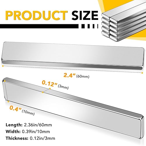 Miniatura 9 de DIYMAG Paquete de 4 imanes de neodimio fuertes, imanes de neodimio negros potentes de tierras raras, imanes de neodimio de metal resistente con