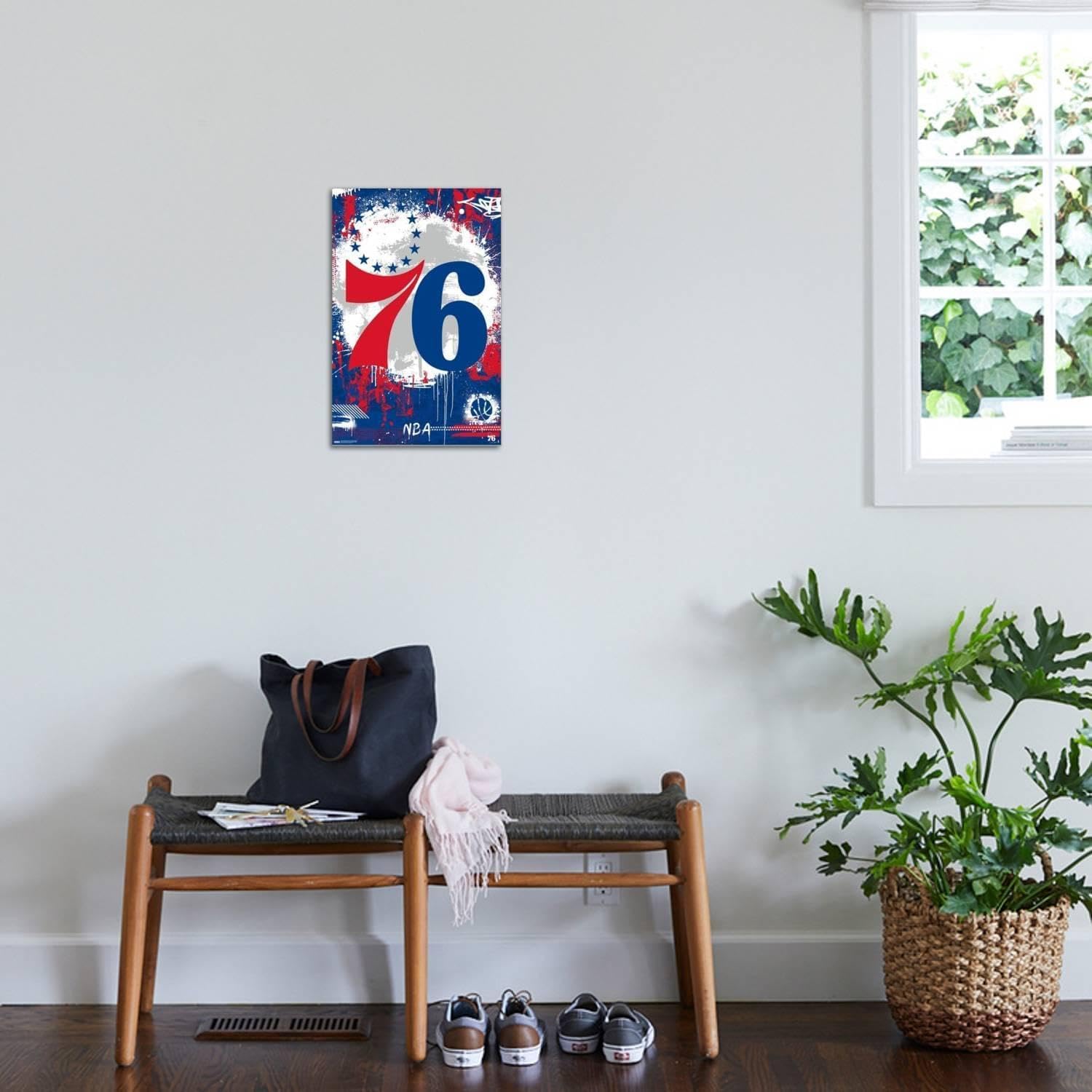 Trends International NBA Philadelphia 76ers - Maximalist Logo 23 Canvas Wall Poster