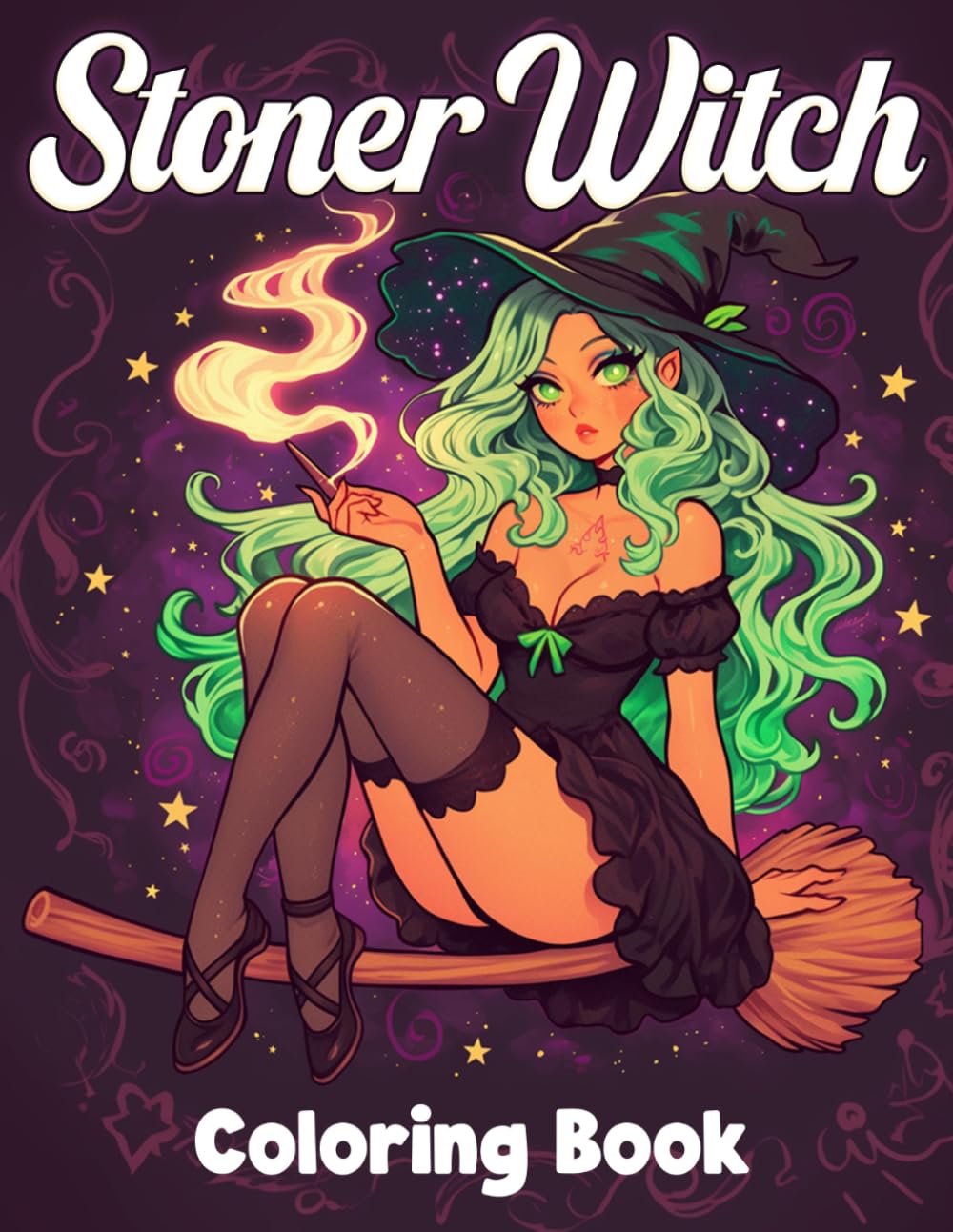 Stoner Witch Coloring Book: Mystical Witchy Coloring Pages with Groovy Art, Magical Symbols, Dreamy Realms, and Relaxing Trippy Designs for Creative Souls