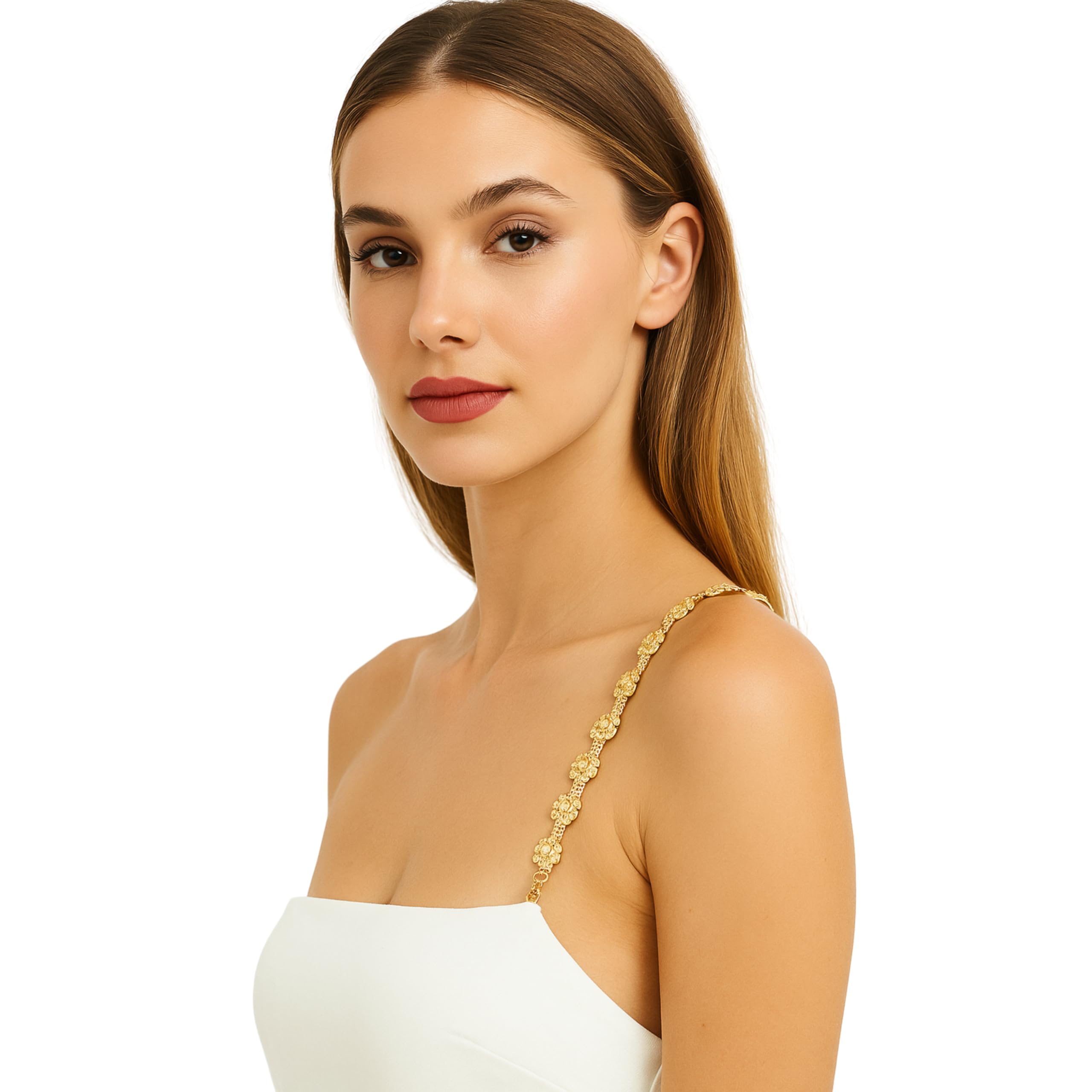 Women’s Gold Plated Shoulder Strap | Detachable Decorative Chain Strap for Dresses, Tops & Blouses | Fashion Jewelry Accessory-image-10