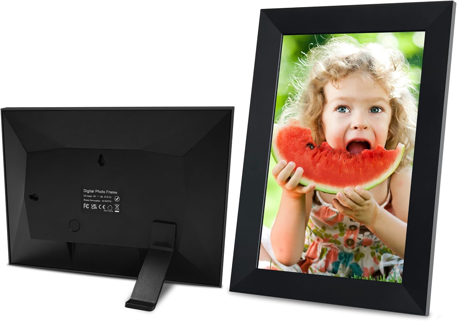 BOYI 10.1 Inch Frameo Smart WiFi Digital Photo Frame,HD Touch Screen,Share Photos&Videos Instantly via Frameo App,Auto-Rotate,Slideshow,Backup&Restore,32GB Picture Frame Ideal for Family&Friends