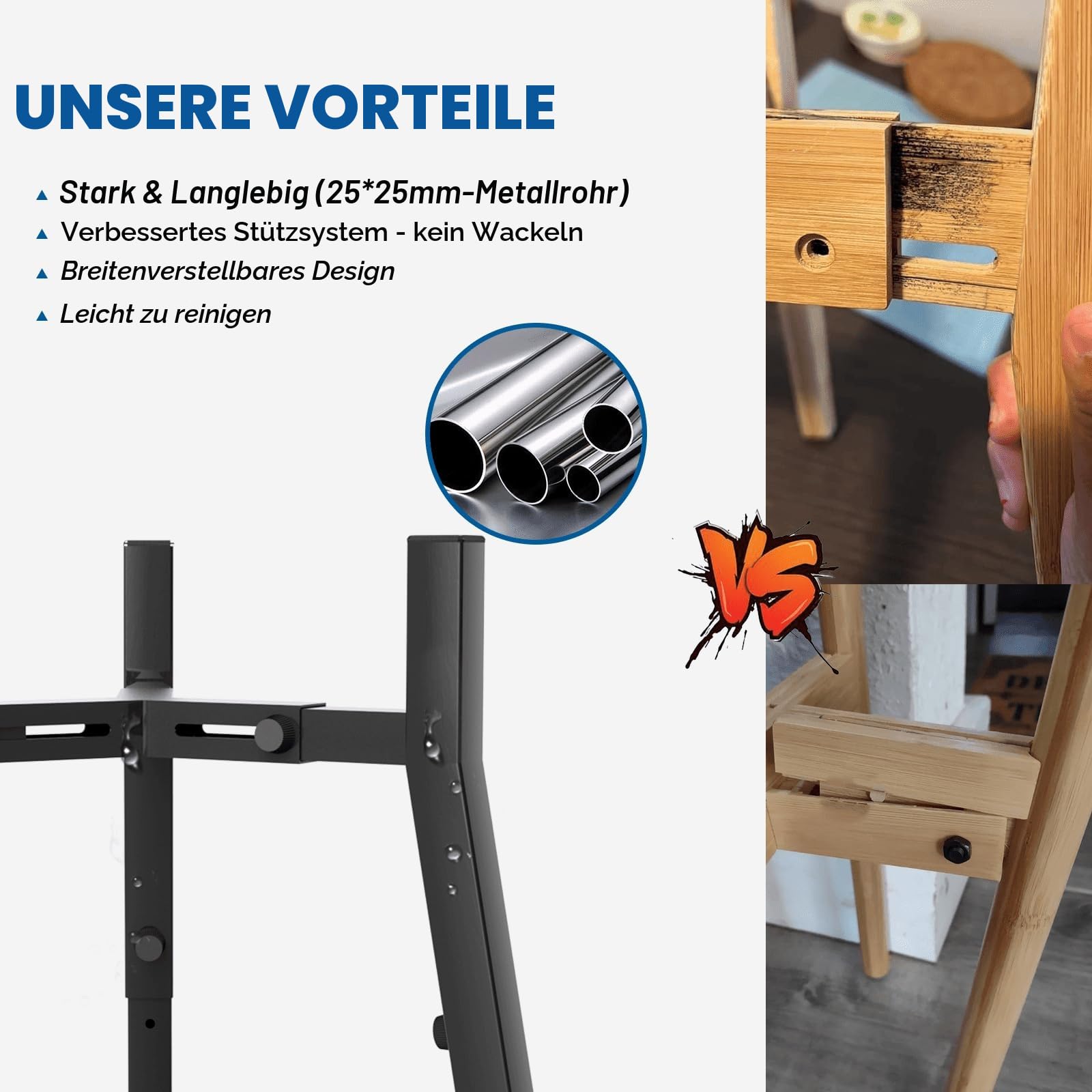 SHAINFUN Verstellbarer Hundenapfständer für große und extra große Hunde, einzelner hoher Futternapf, höhenverstellbar 24,9 cm - 34 cm, Breite 17,8 cm - 27,9 cm, erhöhter Hundenapfhalter (Napf nicht im