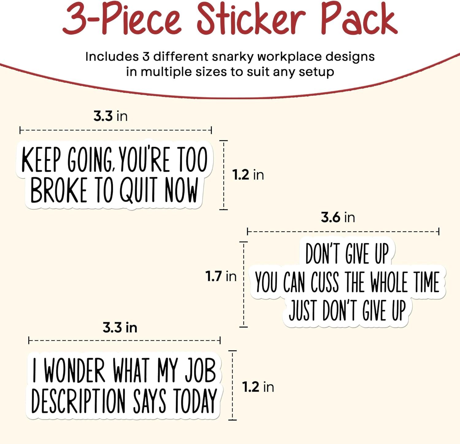 | 3 Pcs Funny Saying Stickers, Miltiple Sizes – Strong Adhesive, Durable, Weatherproof Sarcastic Funny Stickers for Adults. Perfect Stickers Workplace, Home, Businesses and Others - Image 5